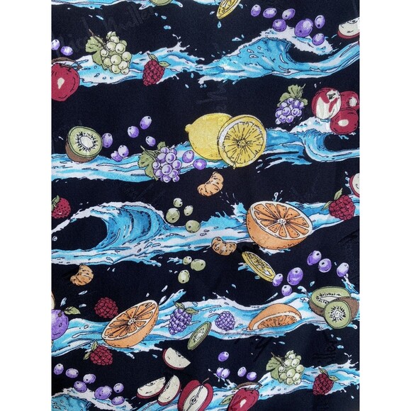 1998 Nicole Miller 100% Silk Scarf 43" Fruit Water Splash Print Vintage Rare - Picture 10 of 16